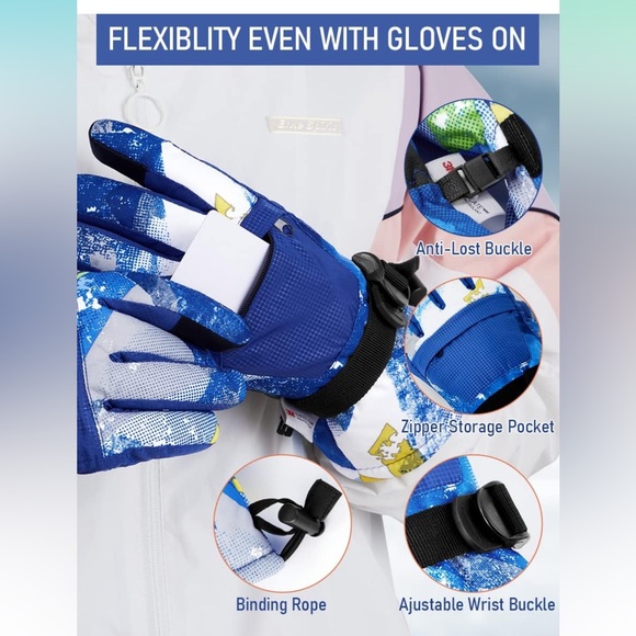 NWT FIORETTO Ski Snow Gloves Waterproof Touchscreen, XLarge - Picture 3 of 6